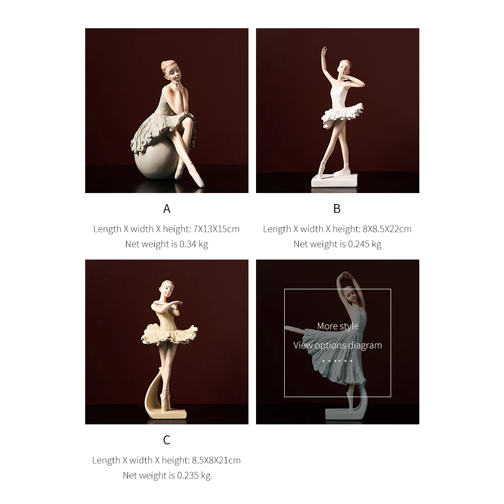 Скандинавская художественная Статуэтка балерины из смолы фигурки украшения для