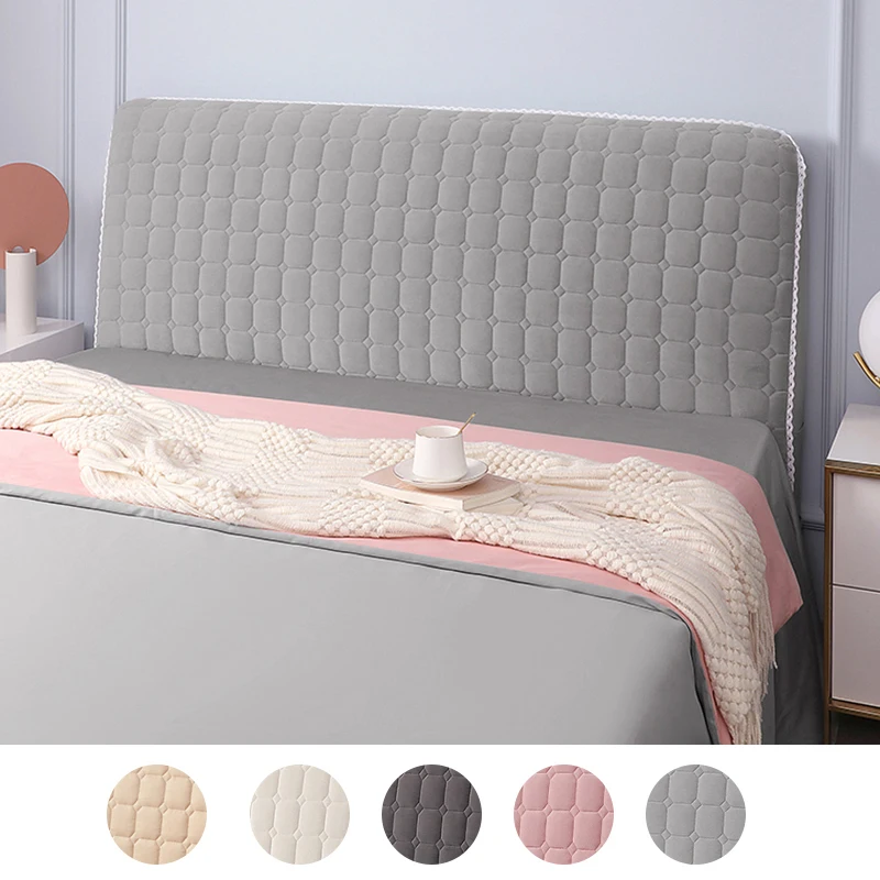 

Short Plush Bed Head Cover Antifouling Headboard Cover Plaid Pattern European Bed Head Back Protector Cover For Hotel Home Decor