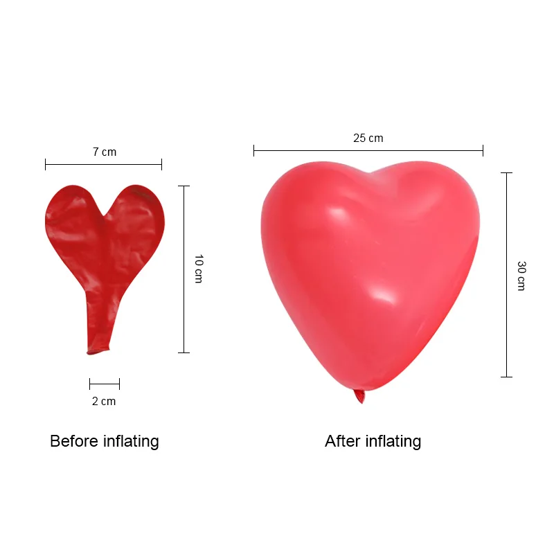 20 шт. красные белые розовые латексные воздушные шары в форме сердца для подарка