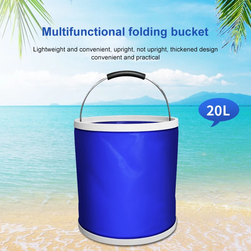 

20L Foldable Water Bucket Outdoor Travel Camping Hiking Fishing Water Storage Container Drinking Picnic Barrel Car Wash Supplies