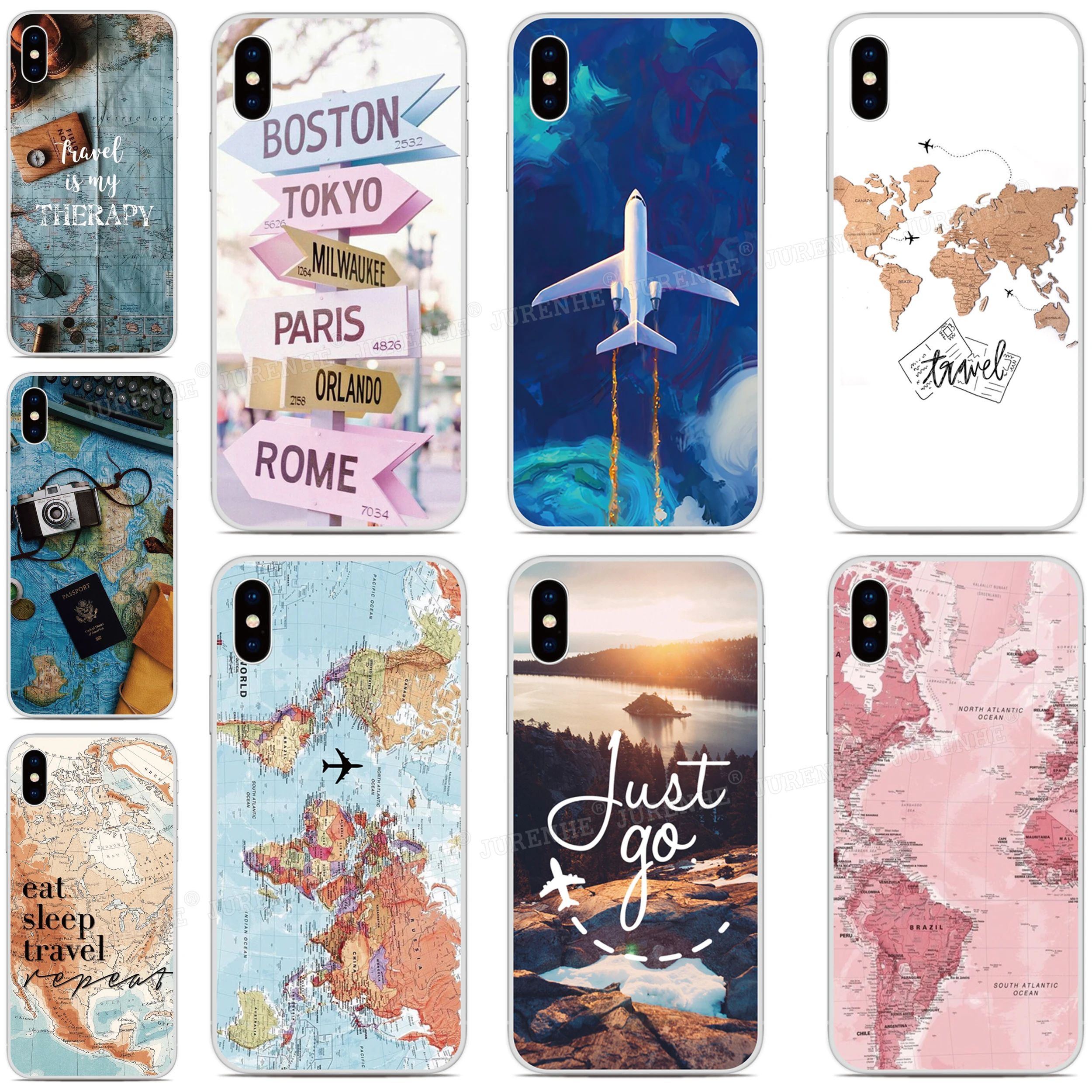 

World Map Travel Plane TPU Soft Silicone Phone Case For Google Pixel 5A 5 5XL 4XL 2 3 4 4A 4G 5G 3A XL 2XL 3XL Lite Cover Fundas
