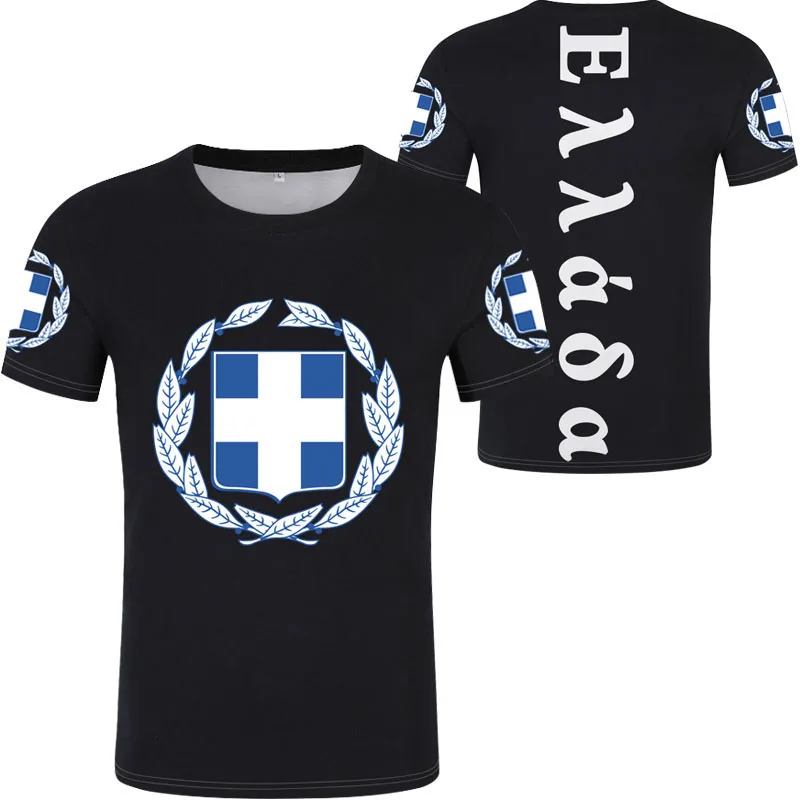 Греция Молодежная самодельная футболка с именем и номером на заказ нация флаг