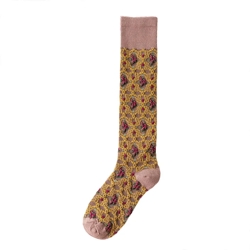 5 Pairs Pack Fashion Ethnic Style Women Socks Long Winter Retro Cute Sweet Girl Socks Skateboard Leg Warmers Kobieta Skarpety