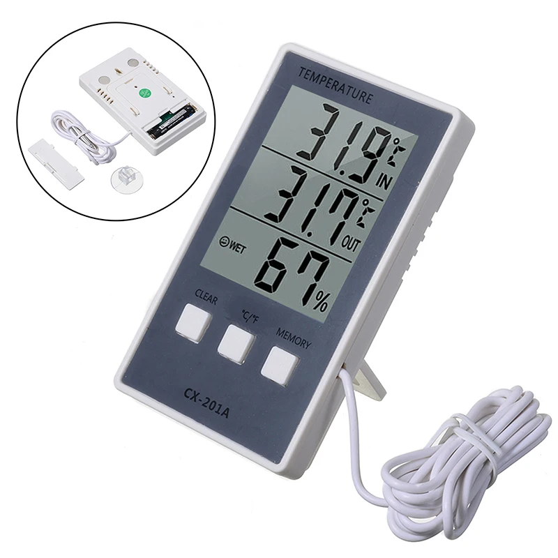 1.5V AAA Battery Hybrid Color Low Power Consumption Digital LCD Indoor/Outdoor Temp and Humidity Meter Temperature Instruments |