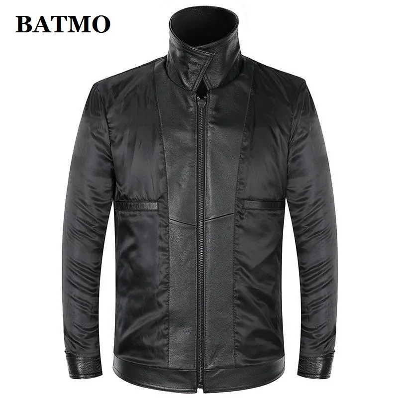 BATMO мужские Куртки из натуральной кожи тонкие бычьей плюс сайз pdd5|Мужские кожаные
