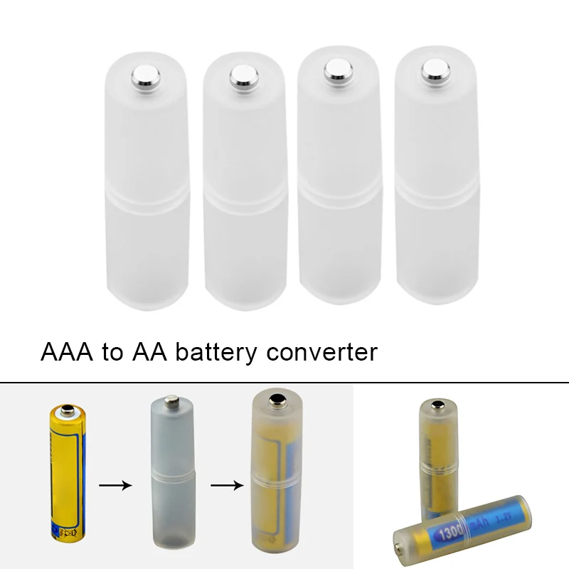 

4pcs AAA to AA Size Battery Converter Adapter Batteries Holder Durable Case Switcher Battery Converter Adapter Batteries Holder
