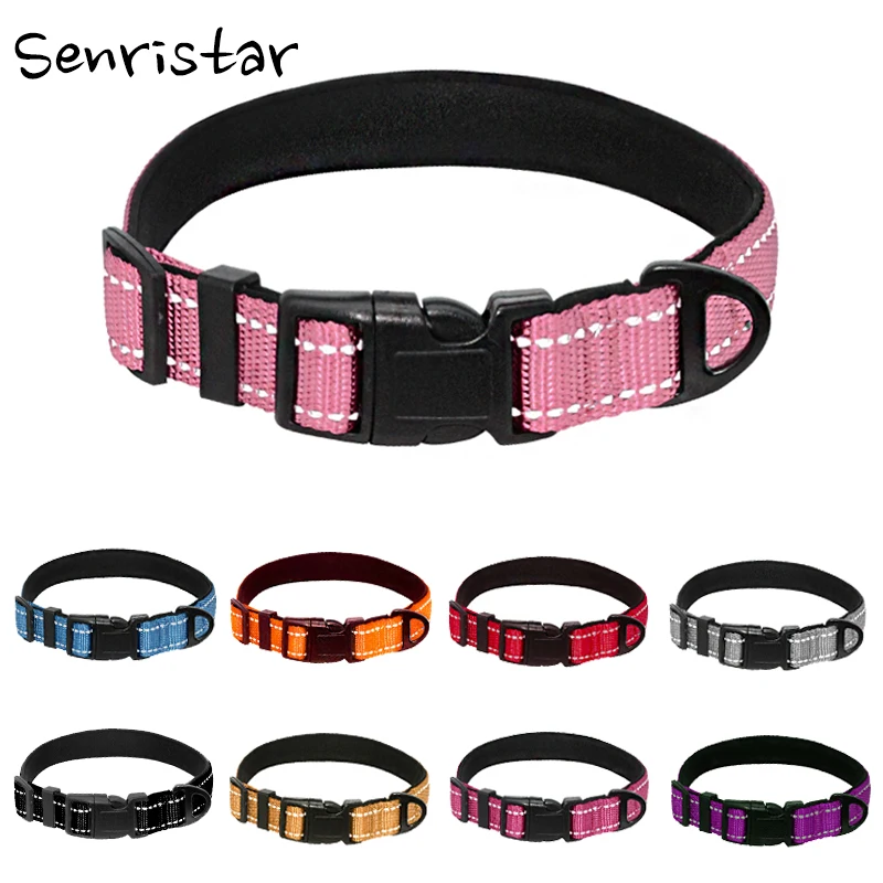 Светоотражающий нейлоновый ошейник для собак 3 м мягкий безопасный бульдогов