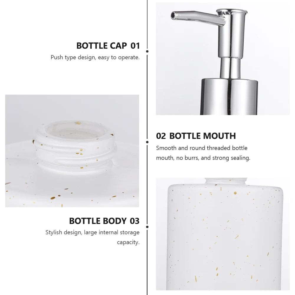 

1Pc 350ML Glass Hand Washing Bottle Press Empty Shampoo Bottle with Pump Head