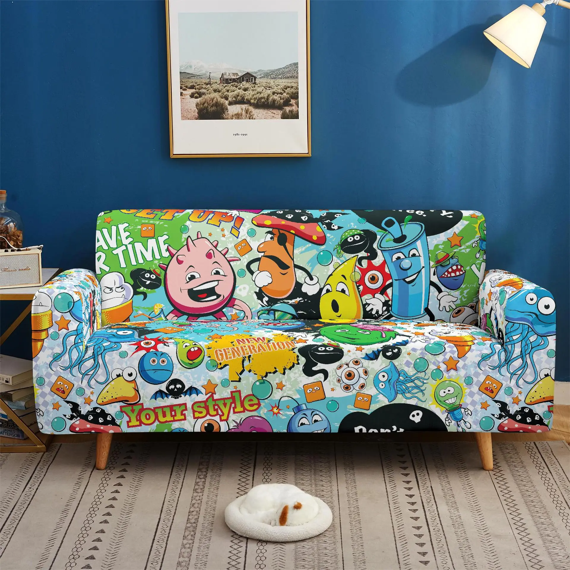 Эластичный чехол для дивана цветное покрывало из спандекса гостиной