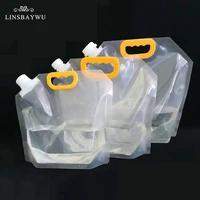 1pc 1 52 55l clear drinking bags drinks flasks liquor bag plastic liquor spout bags for beer heavy duty drinks reusable transp