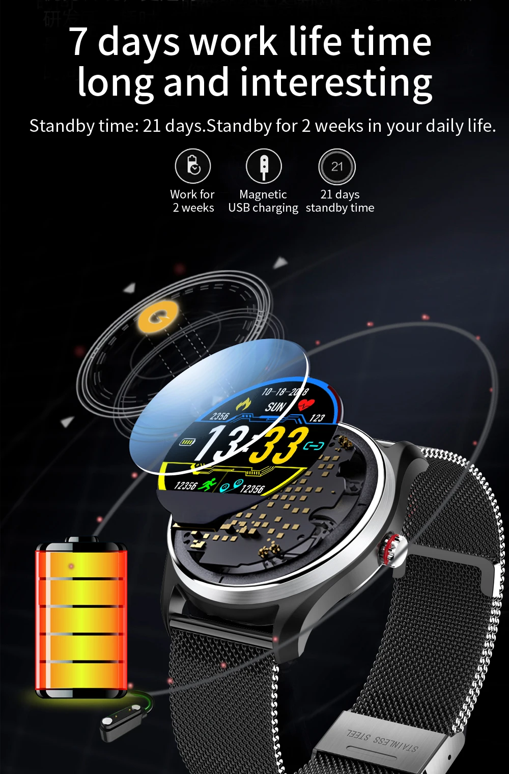 MX9 ECG Smart Watch Blood Pressure PPG Heart Rate Blood Pressure Monitor Multi-languages Smartwatch Clock For Men Women