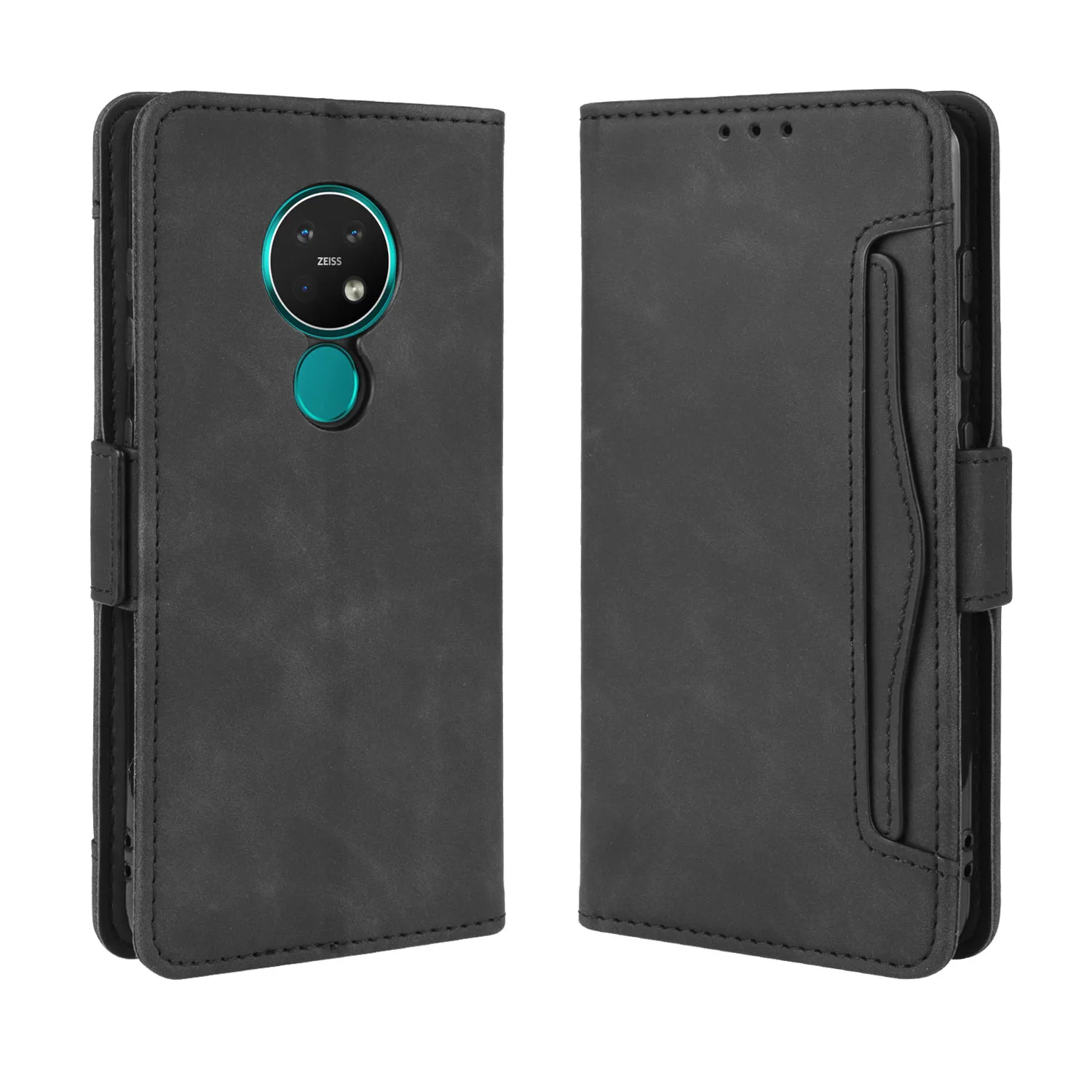 

Кожаный чехол-книжка с несколькими отделениями для карт для Nokia 7,2