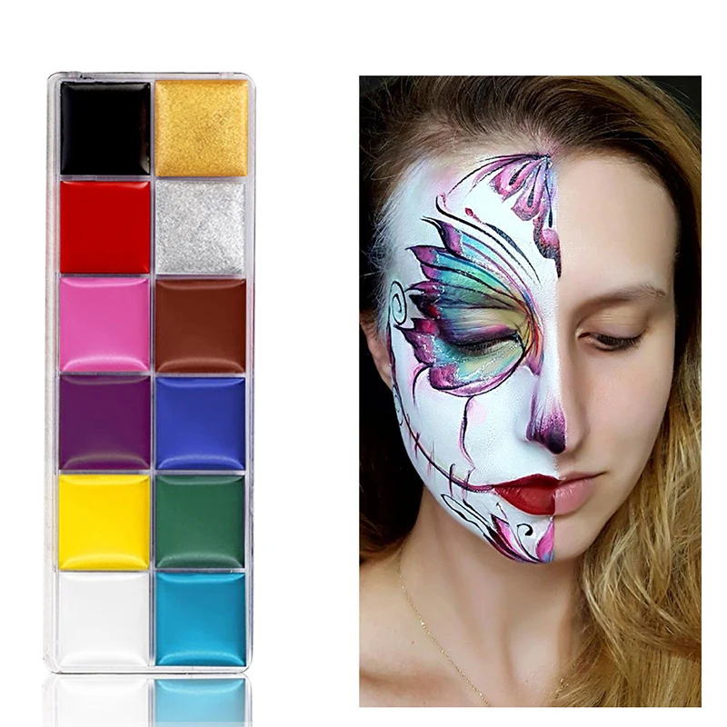 12 цветов масляная краска для тела лица Нетоксичная безопасная воды тату на