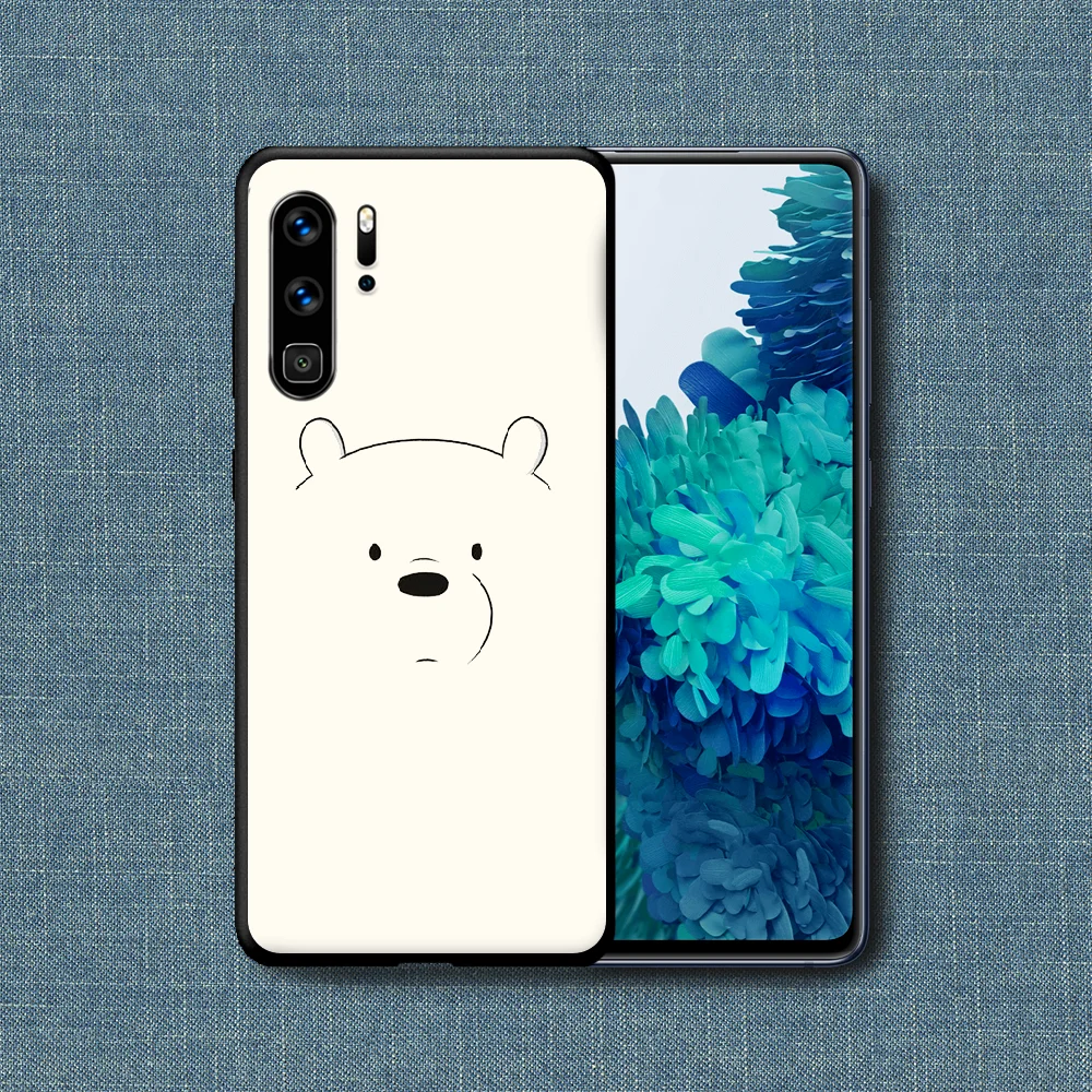 

We Bare Ice Bear Panda Phone Case For Huawei P Mate Smart 10 20 30 40 Lite Z 2019 Pro black Back Pretty Prime Luxury Coque