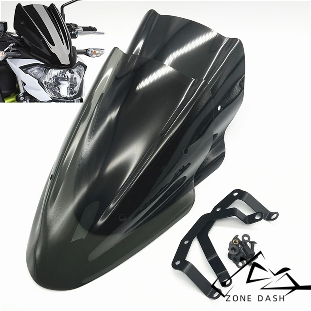 

Ветровое стекло с двойным пузырьком для мотоциклов и спорта, ветрозащитный козырек, ветрозащитные дефлекторы для Kawasaki Z650 2017 2018 2019 Z-650 z 650