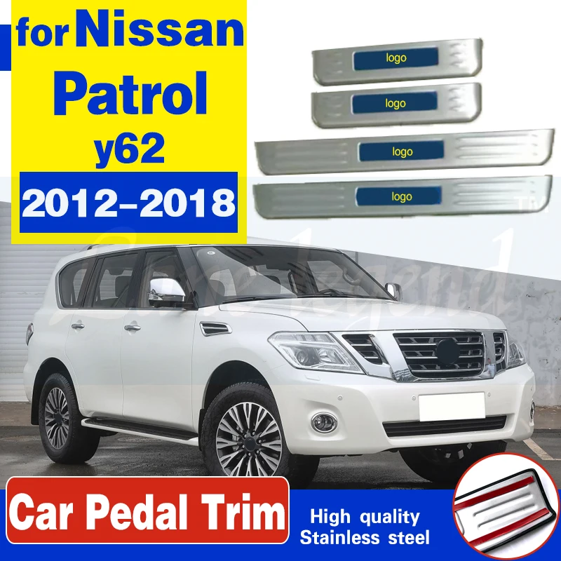 De acero inoxidable de piezas de automóviles placa de desgaste externa/Umbral de puerta para Nissan patrulla y62 2012-2018 estilo de coche