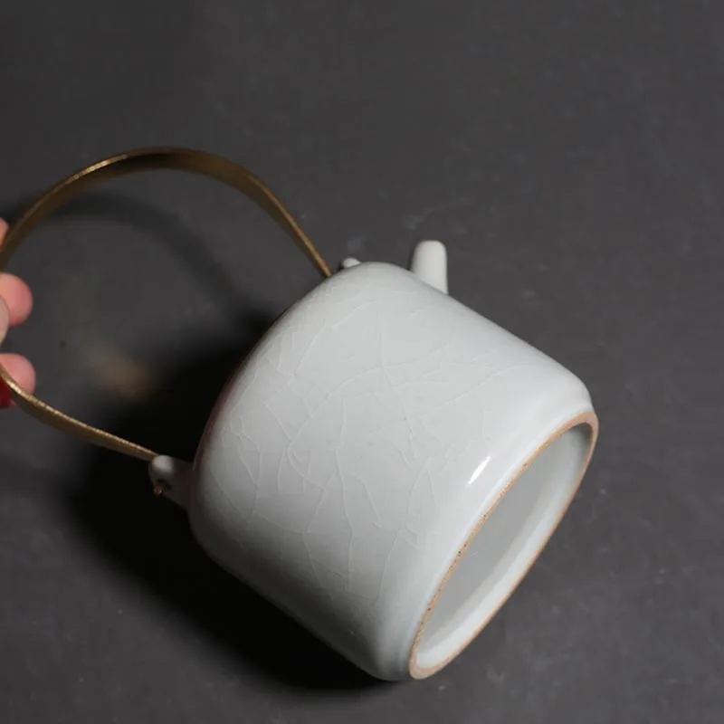 270ml Vintage Ru Kiln Ceramic Teapot Chinese Kung Fu Tea Pot with Filter Kettle Pottery Teapots Drinkware Teaware Home Decor | Дом и сад
