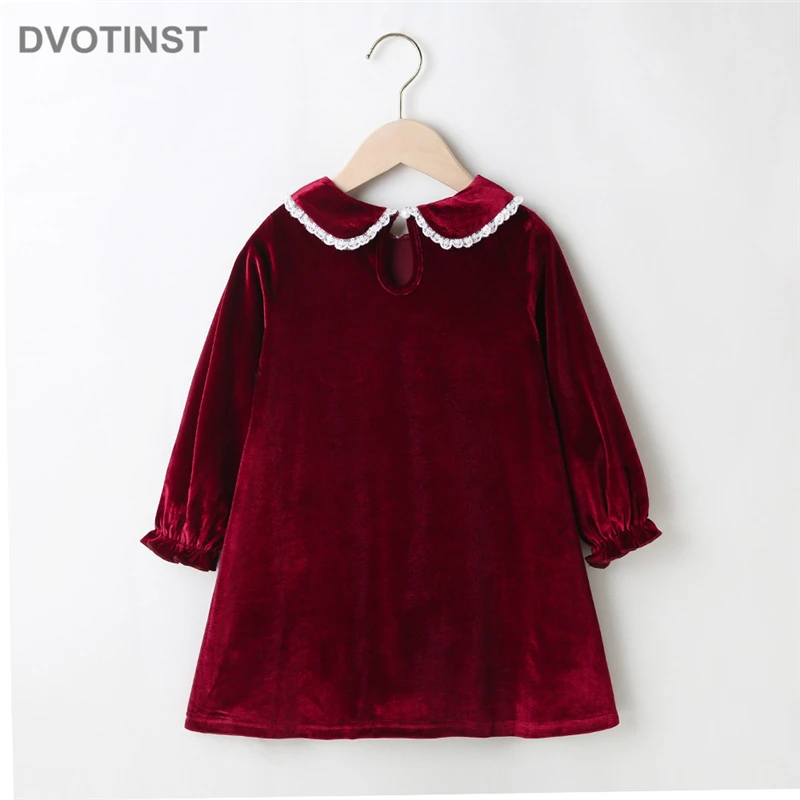 

Dvotinst Baby Dress for Girls Autumn Spring Long Sleeves Doll Collar Dresses Infant Skirt Clothing Children's Clothes Outfits