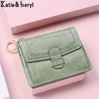 luxury brand short clamshell small wallet ladies pu leather stone pattern credit card bag coin purse female mini wallet womens