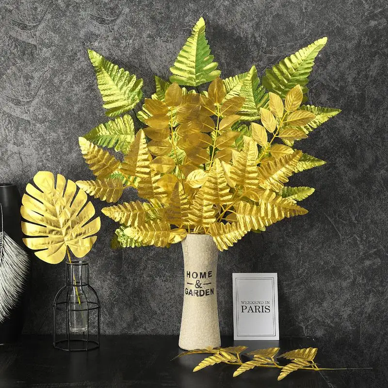 Гавайская имитация листьев на день рождения искусственные Пальмовые Листья