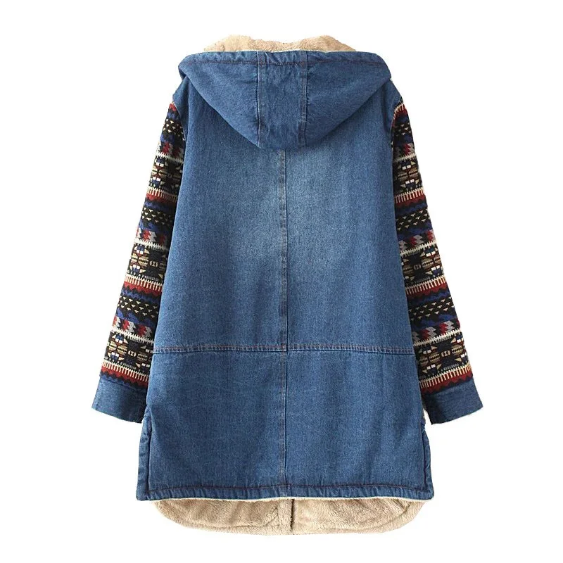 Женская джинсовая куртка из хлопка с капюшоном|hooded coat|cotton jacketdenim cotton |