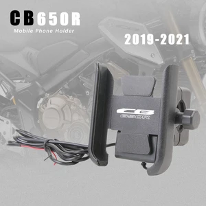 mobile phone holder with usb charger cnc aluminum for honda cb650r cb 650r 650 r 2019 2020 2021 motorcycle accessories free global shipping