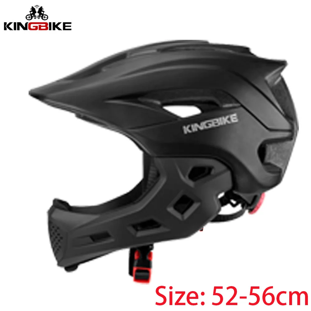 J-266-Black Велосипедный шлем KINGBIKE MTB с полным лицом, Детский велосипедный шлем, Детский защитный шлем для верховой езды, скейтборда, шлем для роликов, спортивный защитный шлем - Цвет: J-266-Black