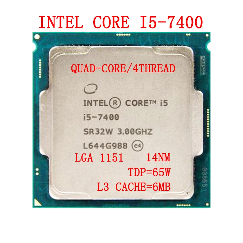 

Intel Core i5-7400 i5 7400 Processor Quad-Core Quad-Thread 3.0GHz 6MB 65W LGA 1151 7th Generation Intel® Core™ i5 Processor