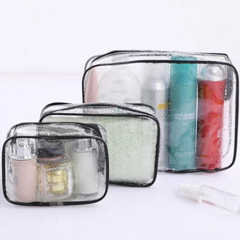 Прозрачная Дорожная сумка из ПВХ для хранения 3 шт./компл. органайзер косметики