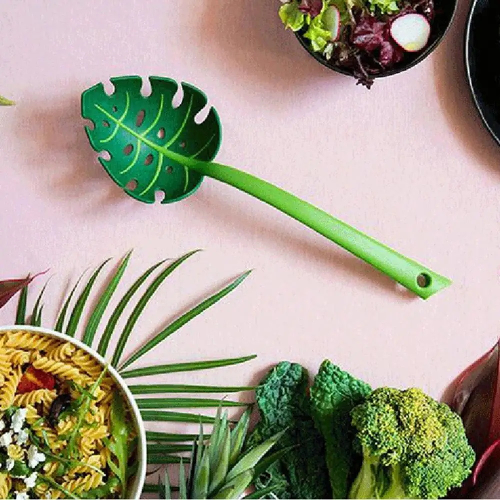 

1pcs Multi-functional Creative Colander Leaf-shaped Strainers Noodles Forks Cooking Shovels Pasta Filter Spoon Kitchen Tool