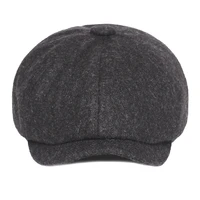 ht3444 berets autumn winter wool hat men women vintage octagonal newsboy cap male female retro beret hat artist painter cap men