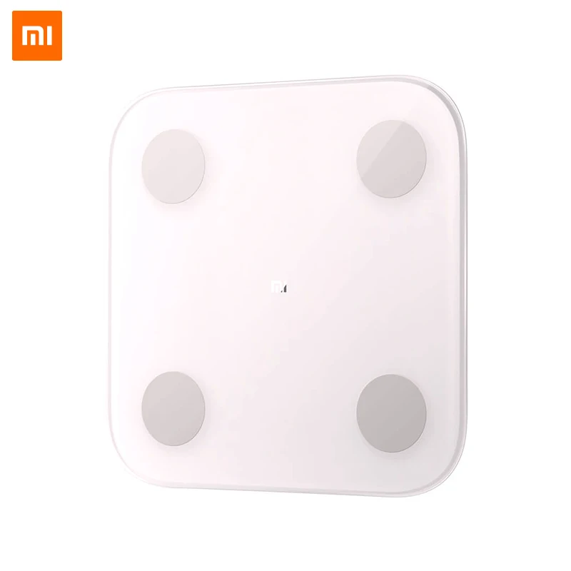 Новое поступление, Xiaomi mi смарт-шкала жира 2 с mi fit APP, монитор композиции тела со скрытым светодиодный дисплеем, шкала жира - Цвет: Белый