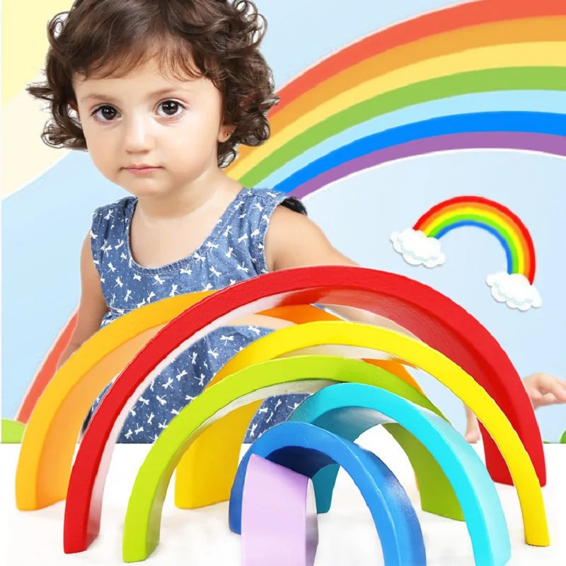 

1Set Baby Rainbow Colors Silicone Stacking Toys Montessori Creative Toys BPA Free Food Grade Silicone Early Education Kids Gifts