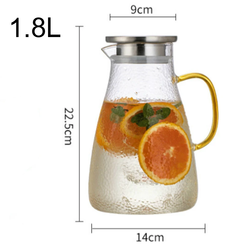 Термостойкий стеклянный чайник с узором молотка набор офисных чайных чашек