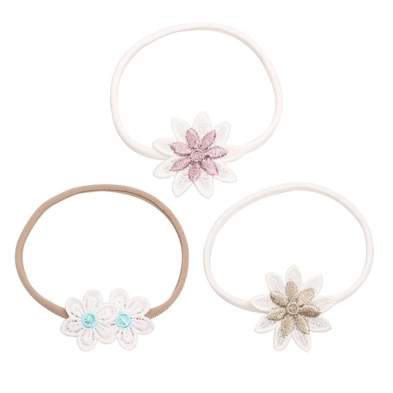 Тюрбан для маленьких девочек Изысканная повязка на голову с цветами фиолетовые