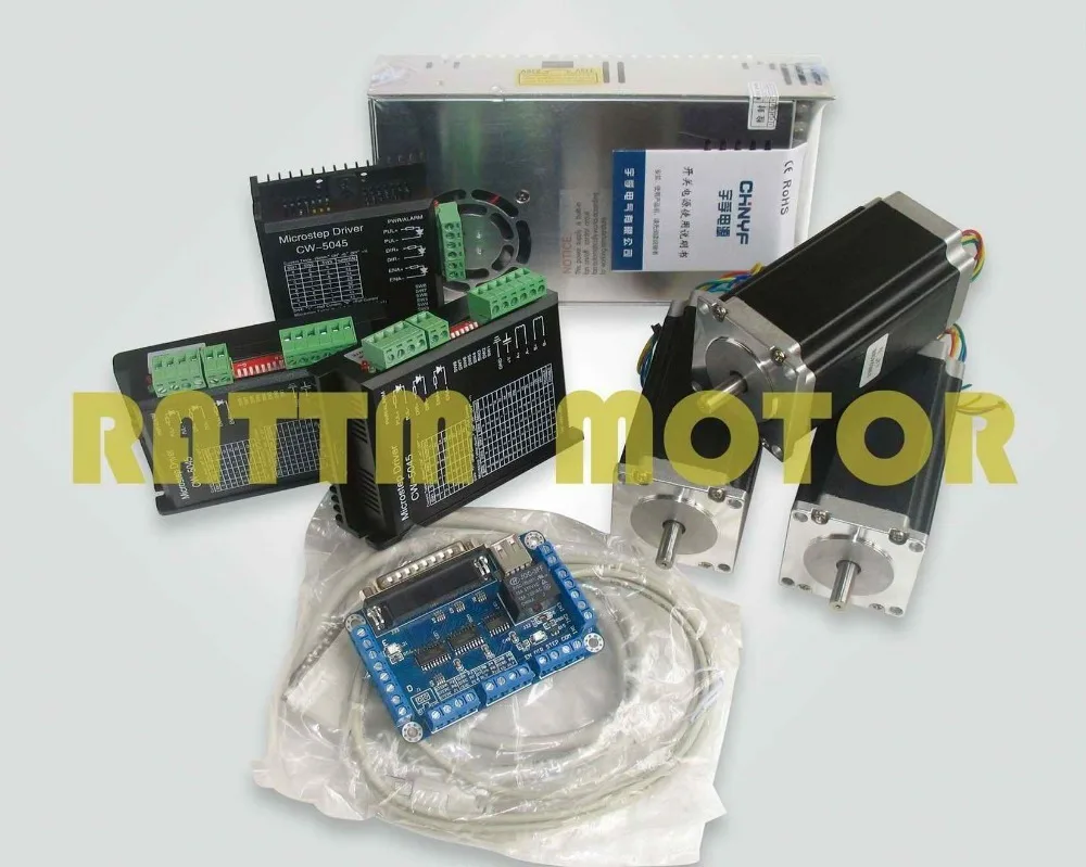 Набор контроллеров с 3 осями Cnc Nema23 425Oz in шаговый двигатель + Драйвер CW5045 4.5A 50V/DC