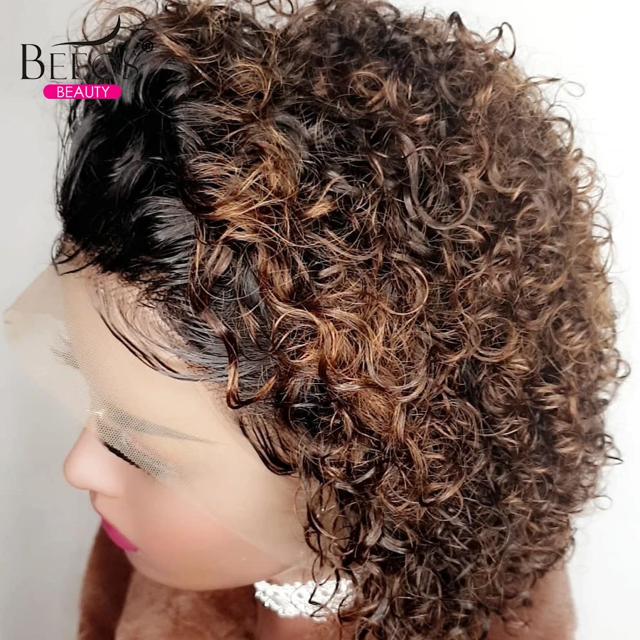 

Short Bob Wig Curly Pixie Cut Wig Lace Front Human Hair Wigs PrePlucked 4x4 Closure Wig Brazilian Hair Wigs For Women Baby Hair