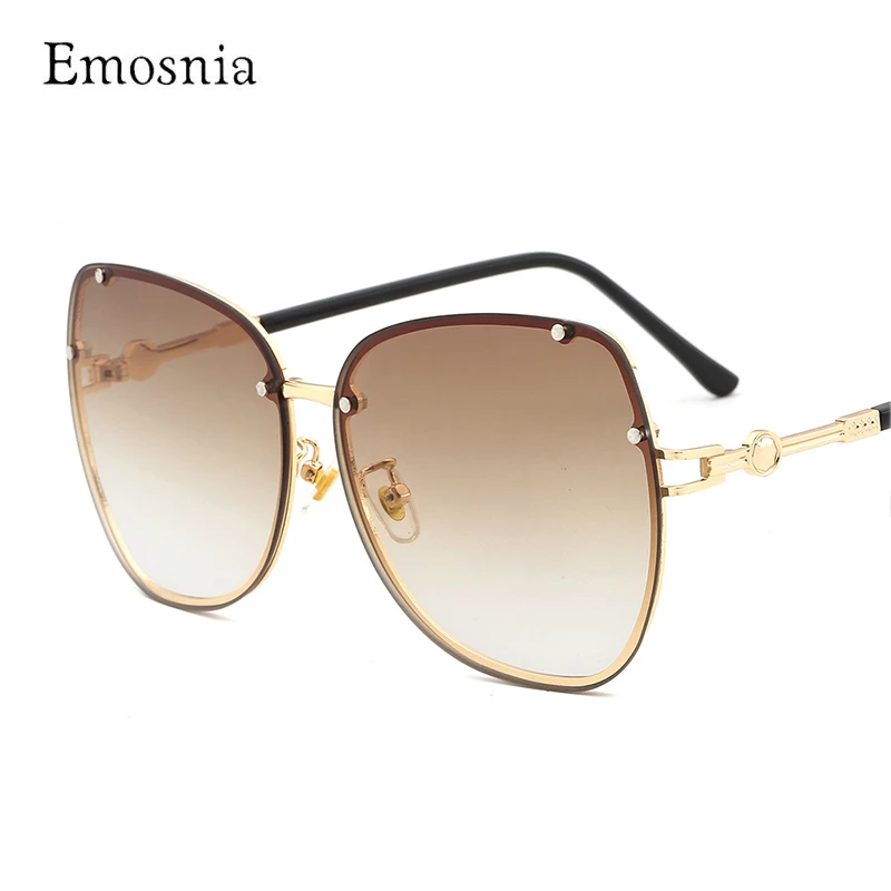 Женские солнцезащитные очки без оправы с металлическими заклепками для женщин и