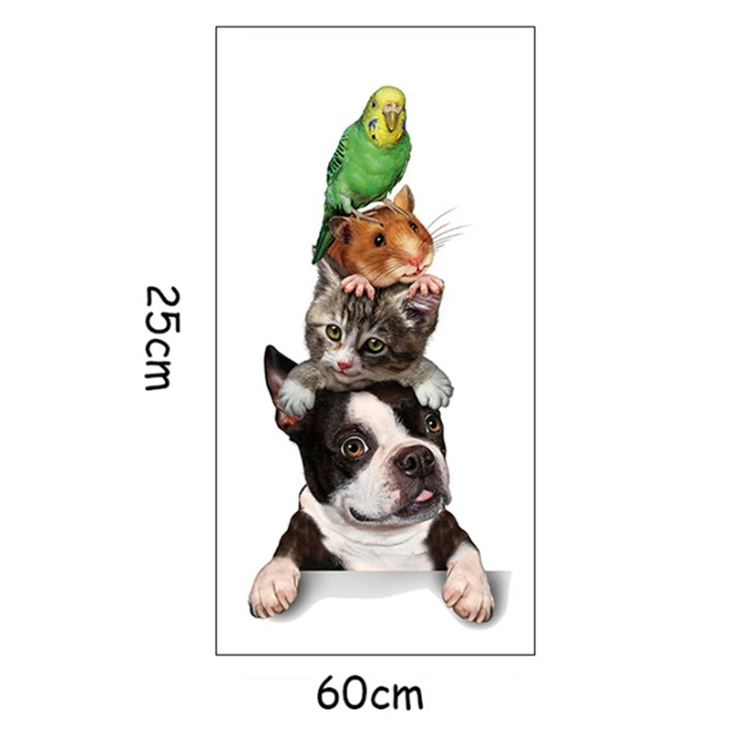 Симпатичные Забавные игрушки попугай кошка французский наклейка с бульдогом