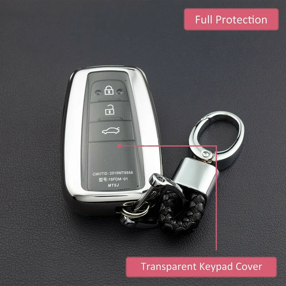 

Soft Car Key Case For 2018-2021 Toyota Camry C-HR Land Cruiser Prado LC150