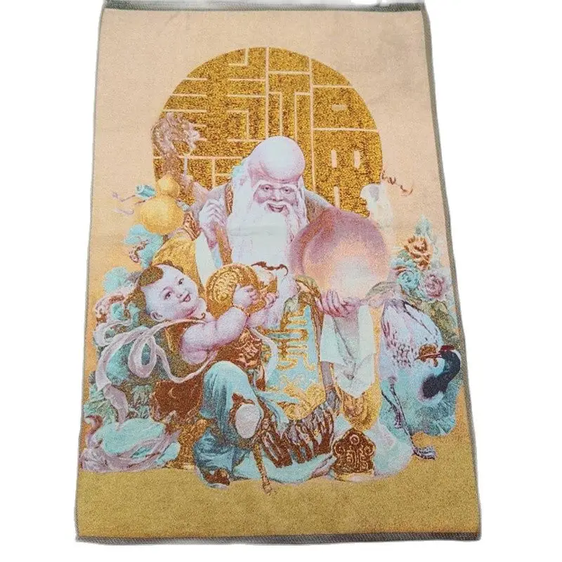 

China Old Tibet Silk Thangka Like Hanging Painting Fengshui Longevity God Portrait 90x60m