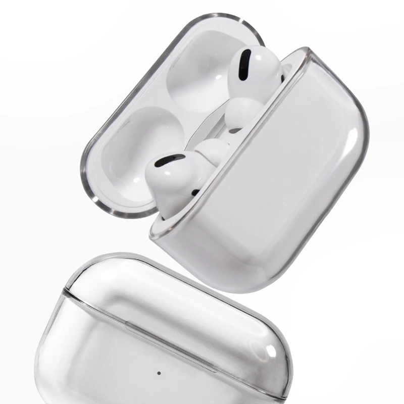 Прозрачный чехол для беспроводных наушников Apple Aairpods Pro жесткий защитный