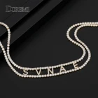 Ожерелье DOREMI 9 мм 3A с фианитами на заказ, теннисная цепь 2 ряда 3 мм, персонализированный чокер с именем и номером, Женская цепочка с именем