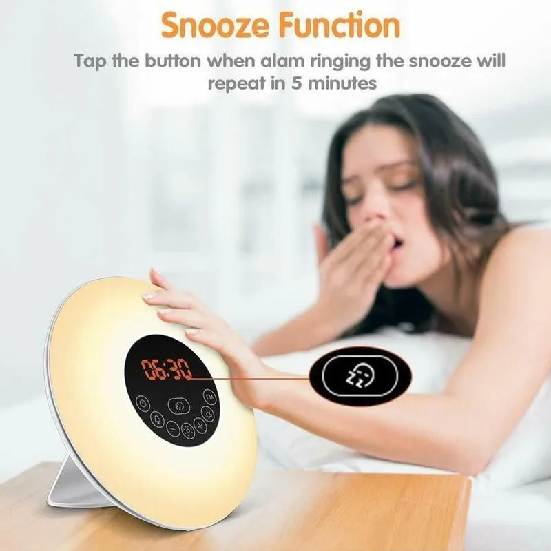 Цифровые часы-будильник натуральный Wake Up светодиодный светильник показывают