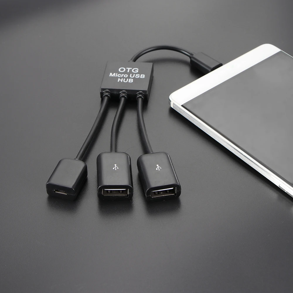 3 в 1 многофункциональный двойной Micro USB хост OTG хаб адаптер кабель папа Мама 2 0
