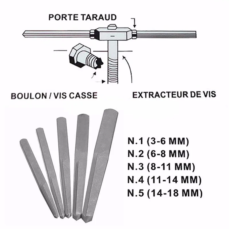 Винт экстрактор болт для удаления руководство сломанное поврежденное болтовое