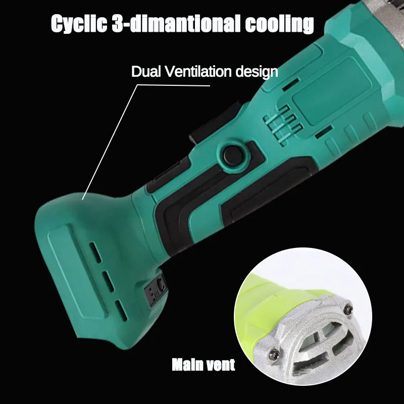 

800W 18V Brushless 100mm Impact Angle Grinder Without Battery DIY Cordless Power Tool Cutting Machine Polisher For MakitaBattery