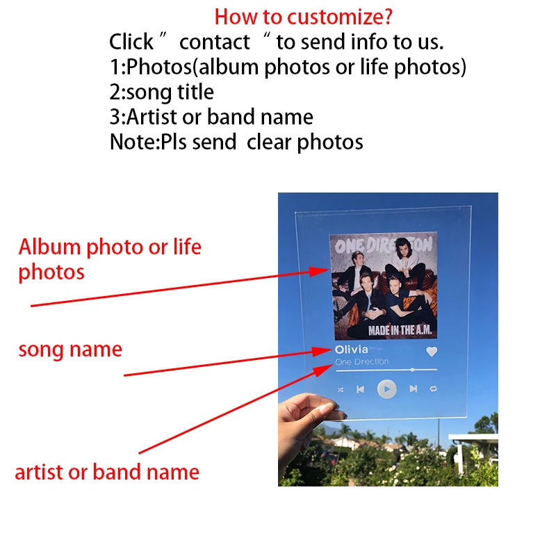 Музыка песня изготовленный на заказ акриловая доска Spotify код картина Дата Запись