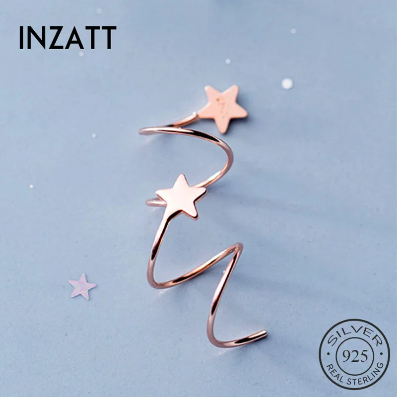 Женские серьги кольца INZATT вечерние из стерлингового серебра 925 пробы с волнистой