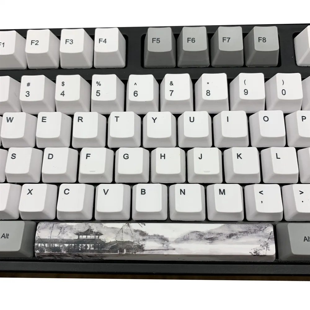 Китайский колпачок для клавиш с чернилами рисования PBT 5 боковых красителей